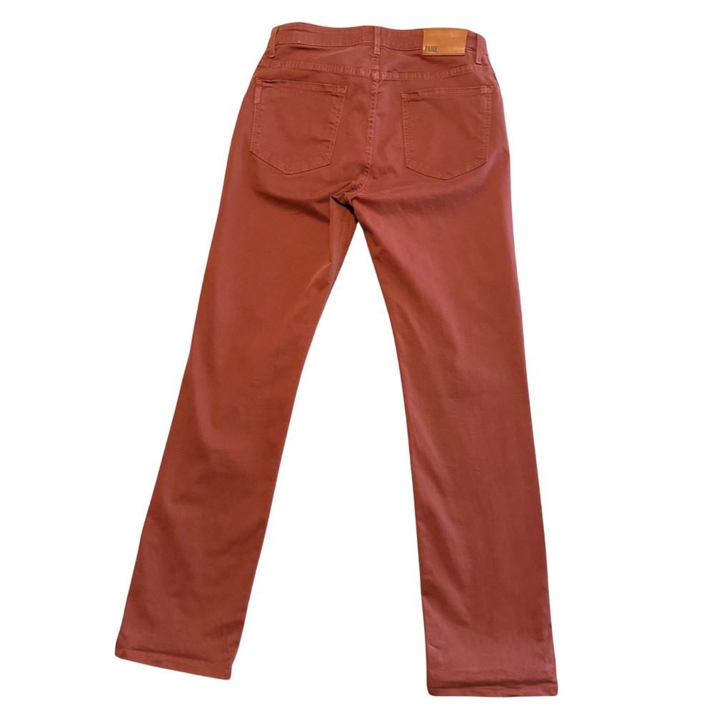 PAIGE Normandie Pants Men 30 Slim Straight Leg Made in USA Rust Burnt Orange - Picture 2 of 11
